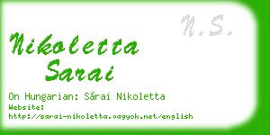 nikoletta sarai business card